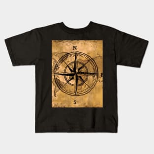 Destinations - Compass Rose and World Map Kids T-Shirt